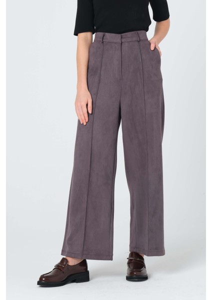 Yüksel Bel Nubuk Pantolon