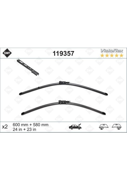 Sılecek Supurgesı 600/580MM Swf Bmw E60