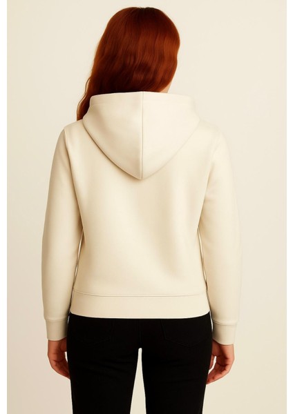 Kadın Krem Kapüşonlu SWEATSHIRT-W1108-K modelleri