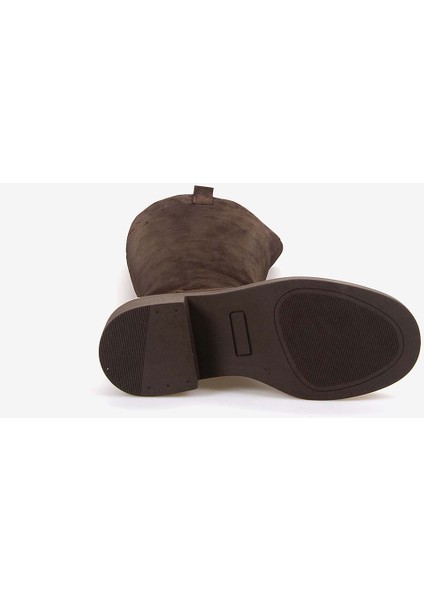 Hakiki Deri Kadın Kahverengi Süet Çizme 51426 indirimleri