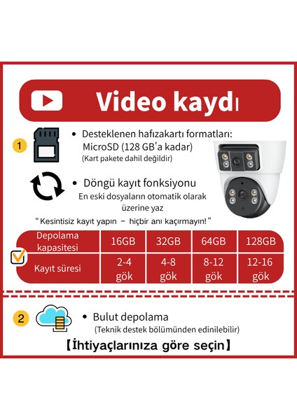 Iç ve Dış Mekan Wifi Güvenlik Kamerası|2k Qhd|tam Renkli Gece Görüşü|| 360° Görünüm | Aı Insan Algılama fiyatları