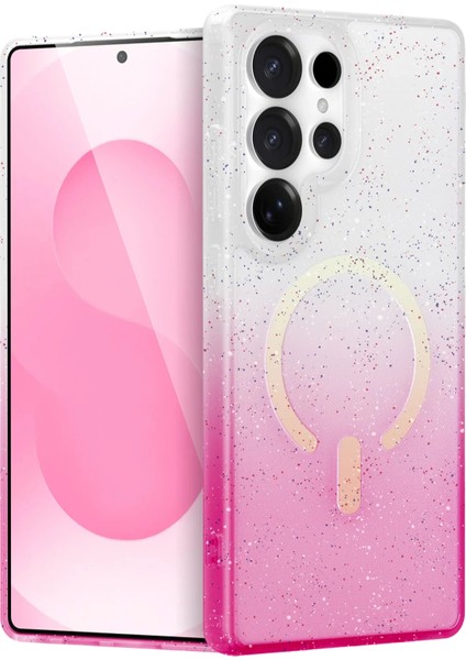 Msa-Shop Newface Samsung Galaxy S24 Ultra Pummel Shiny Magsafe Kapak - Pembe