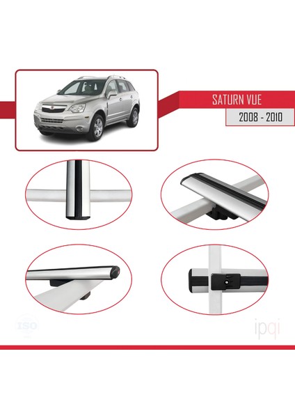 Saturn Vue 2 2008-2010 Arası ile Uyumlu Basıc Model Ara Atkı Tavan Barı Gri 3 Adet fırsatları