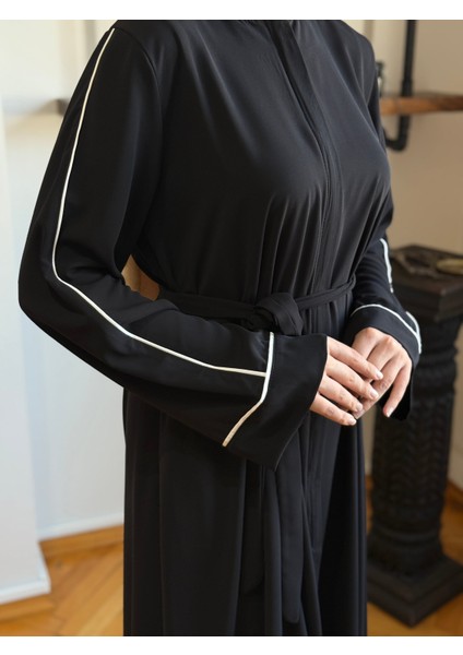 Gizli Patlı Biyeli Abaya Kol Ferace 5058