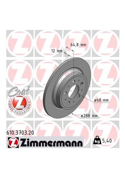 Arka Fren Aynası Volvo S60 01-10 S70 01-05 S80 98-06 XC70 00-07 288X12X5DL Delykly 986478495-DF4066