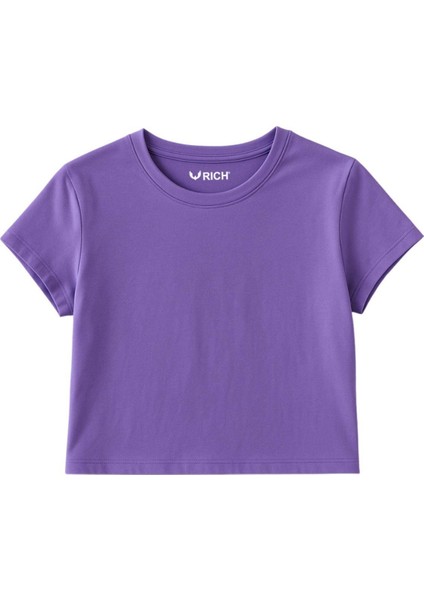 Kadın 4'lü Paket Oversize Crop Tişört %100 Pamuk Bisiklet Yaka T-Shirt indirimleri