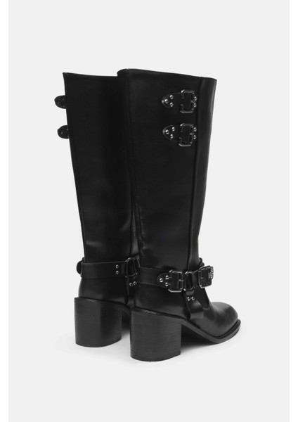 Willow Siyah Renk Küt Burun Biker Çizme modelleri