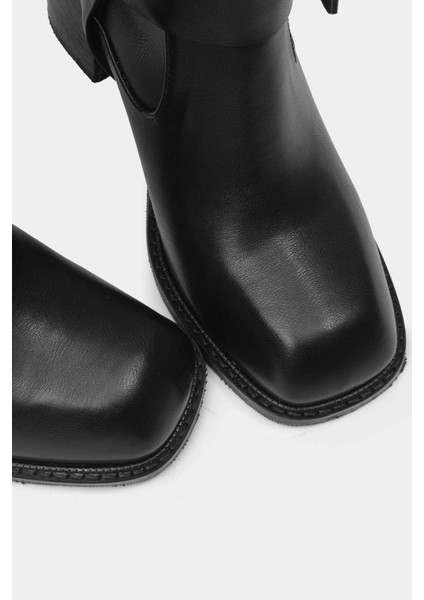 Willow Siyah Renk Küt Burun Biker Çizme indirimleri