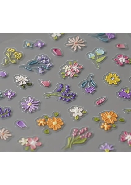 Bahar Çiçekleri 3784 Tırnak Süsleme Stickerı Nail Art Süslemeleri modelleri