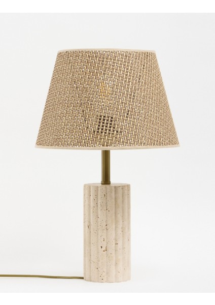 Astra Hasır Şapkalı Traverten Abajur