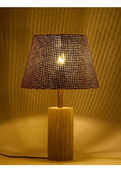 Astra Hasır Şapkalı Traverten Abajur modelleri