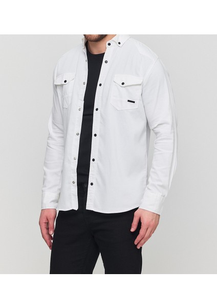 Erkek Gömlek Slim Fit Erkek Kot Gömlek