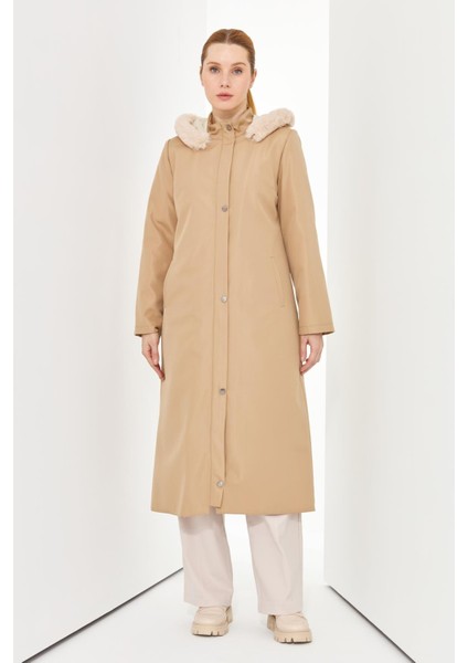 Kışlık Kadın Araboy Kaban Su Itici Kumaş 20230 modelleri