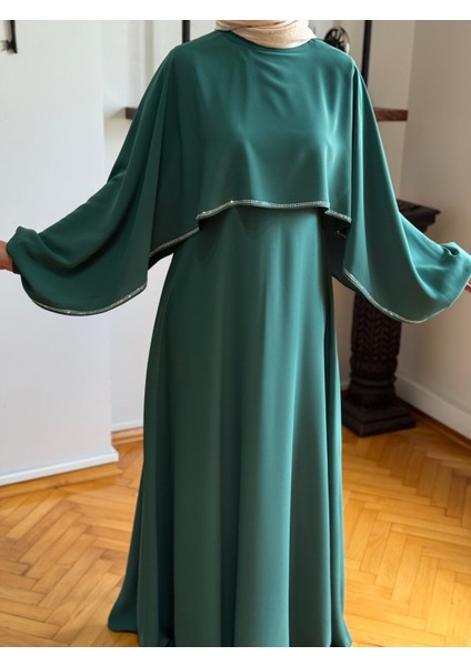 Taşlı Yarasa Kol Abiye 5066 modelleri
