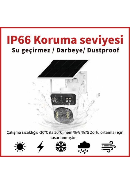 zoom X10 4g 6mp Çift Lens Sirenli Güneş Panelli Ptz Kamera - Beyaz fiyatları