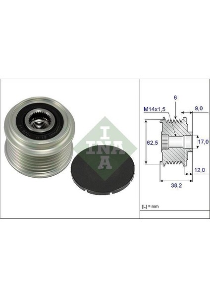 535021910 - Alternatör Kasnağı Rulmanlı Toyota Aurıs Corolla 1.4l 1ndtv NDE120 NDE150 5VİTES 04-09