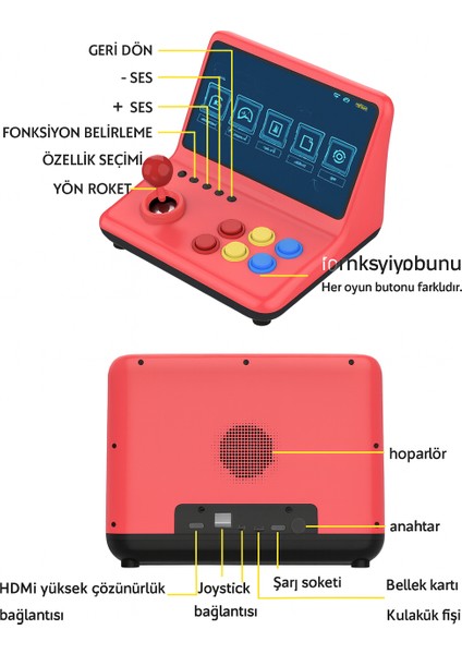 Büyük Ekran 9-Inch Joystick Oyun Konsolu Klasik Retro Arcade 20.000 Adet Oyun fırsatları
