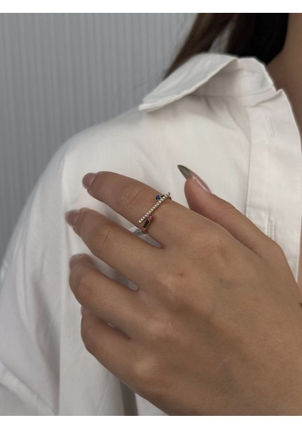 14 Ayar Altın Renkli Taşlı Yüzük 966 fiyatları