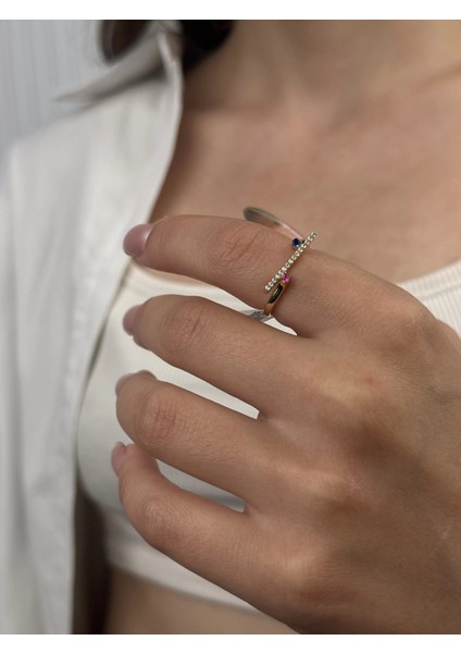 14 Ayar Altın Renkli Taşlı Yüzük 966 modelleri