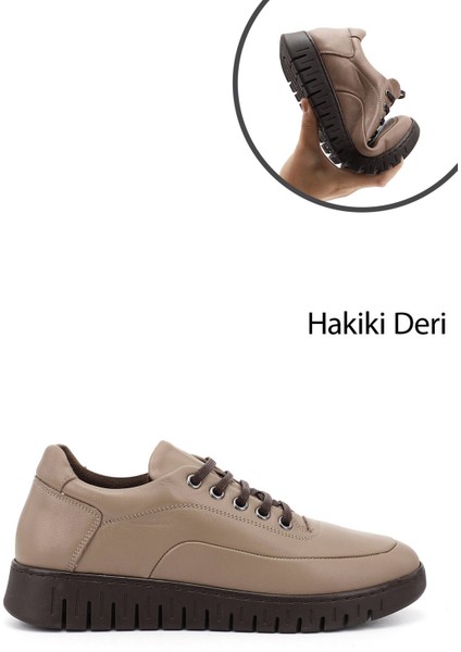 Kadın Vizon Bağcıklı Hakiki Deri Comfort Ayakkabı