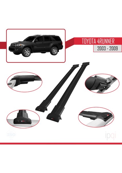 Toyota 4runner 2003-2009 Arası ile Uyumlu Fly Model Ara Atkı Tavan Barı Siyah 2 Adet modelleri