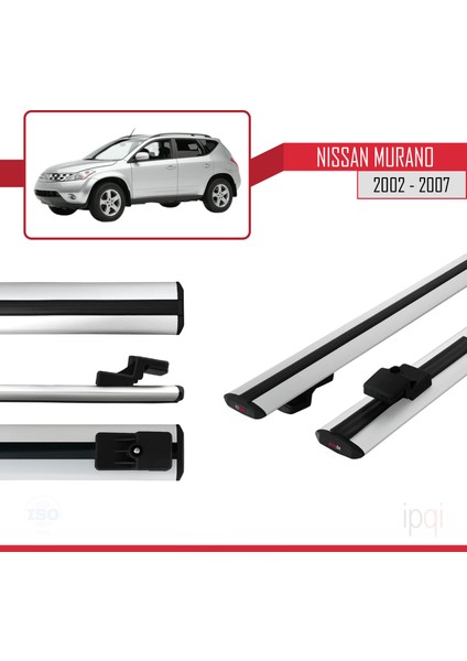 Nissan Murano 2002-2007 Arası ile Uyumlu Basıc Model Ara Atkı Tavan Barı Gri 2 Adet modelleri