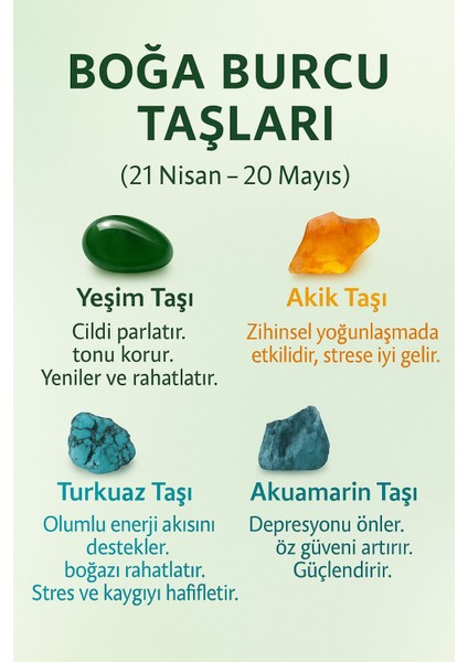 Boğa Burcu Taşları Taurus Zodıac Stones (21 Nisan - 20 Mayıs)