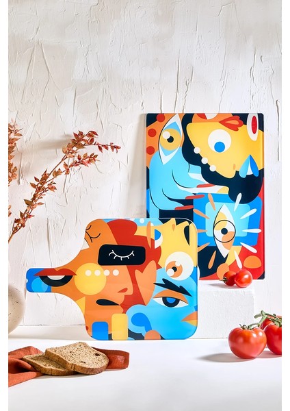 Mind 2\\\'li Cam Kesme Tahtası Seti - 25X35 - Isıya Dayanıklı Kırılmaz Kesme Tahtası