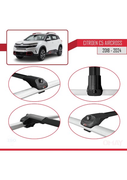 Citroen C5 Aircross 2018 ve Sonrası ile Uyumlu Ace-1 Ara Atkı Tavan Barı Siyah 3 Adet indirimleri