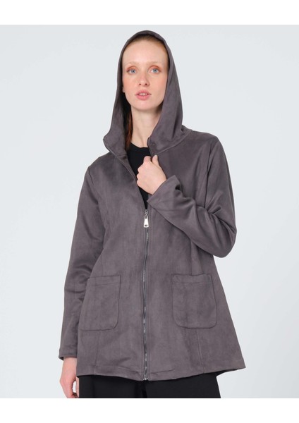 Fermuarlı Kapüşonlu Nubuk Ceket fiyatları