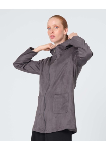 Fermuarlı Kapüşonlu Nubuk Ceket modelleri