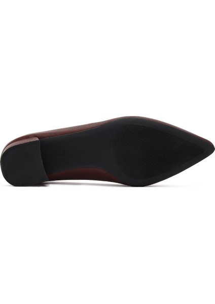 Flex Kadın Bordo Kalın Topuklu Deri Ayakkabı 25AFD380718 fırsatları