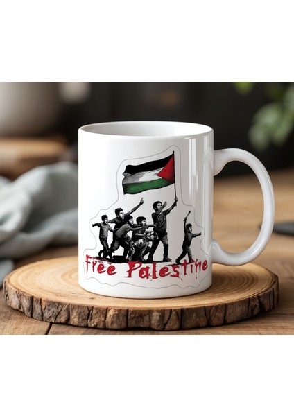 Free Palestine Temalı Baskılı Seramik Kupa Bardak 330ML