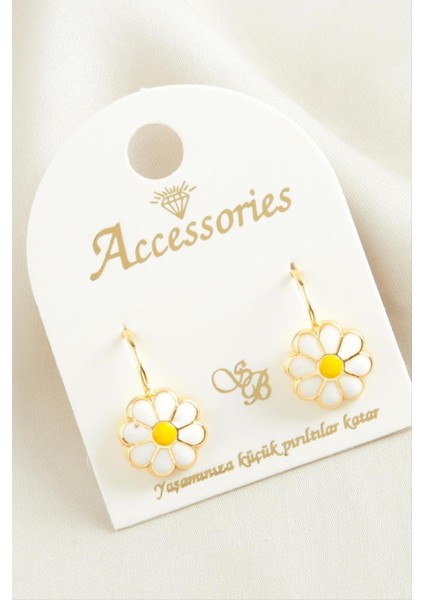 Ds-Derin Papatya Mineli Klipsi Küpe-Sarı fiyatları