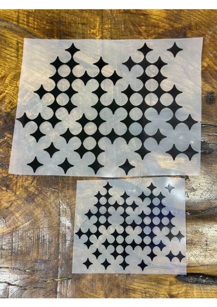 Ütü Ile Yapışan 2 Li Siyah Desenli Transfer Baskı Arma 20X20 cm
