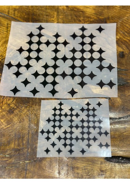 Ütü Ile Yapışan 2 Li Siyah Desenli Transfer Baskı Arma 20X20 cm fırsatları