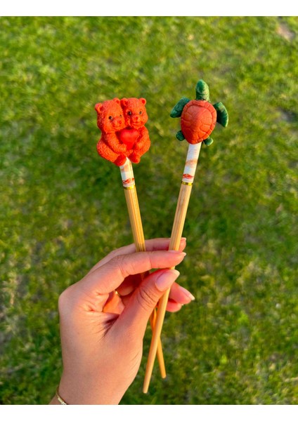 Lovely Bears El Yapımı Lahverengi Ayıcıklı Özel Tasarım Topuz Toka fırsatları