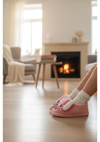 Kız Çocuk Panduf Okul Ayakkabısı Pofuduk Tavşan Peluş Panduf fiyatları