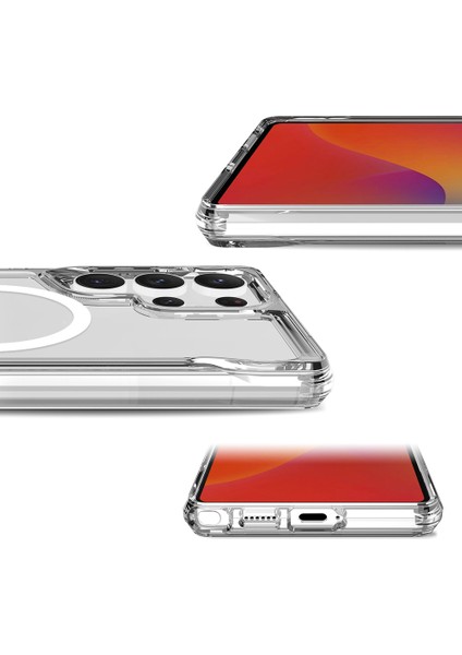 Samsung Galaxy S25 Ultra Magsafe Özellikli Antishock Köşe Korumalı Şeffaf Shockproof Şeffaf Kapak indirimleri