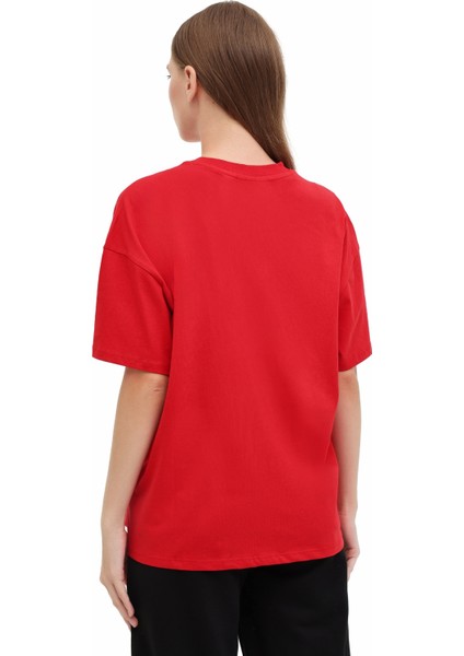 Wl 11KAROK BTS809 5pr Kırmızı Kadın Kısa Kol T-Shirt