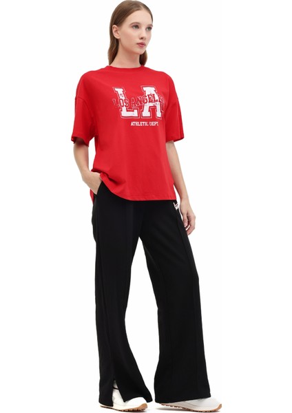 Wl 11KAROK BTS809 5pr Kırmızı Kadın Kısa Kol T-Shirt