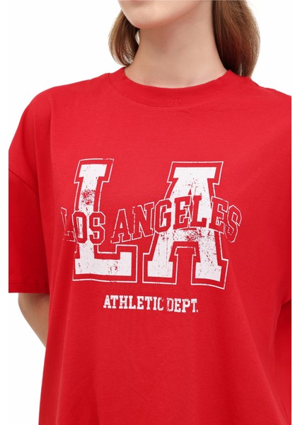 Wl 11KAROK BTS809 5pr Kırmızı Kadın Kısa Kol T-Shirt