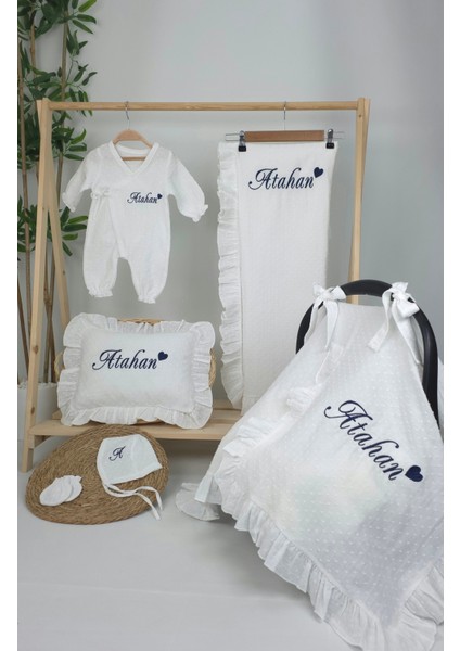 Müslin Yeni Doğan 2katlı Organik %100PAMUK Kişiye Özgü Nakışlı Hastane Çıkış Seti (Kalpli Model-2) fiyatları