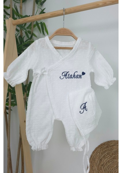 Müslin Yeni Doğan 2katlı Organik %100PAMUK Kişiye Özgü Nakışlı Hastane Çıkış Seti (Kalpli Model-2) modelleri