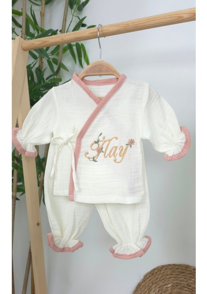 Müslin Yeni Doğan 4katlı Organik %100PAMUK Kişiye Özgü Nakışlı Hastane Çıkış Seti (Papatya Model-9) fiyatları