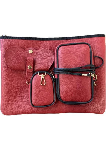 Bideri Eco Laptop Çanta Seti Kırmızı