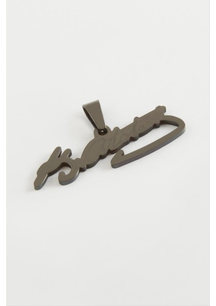 Wizard Atatürk Imzalı Çelik Kolye Ucu 3,5 Cm-Siyah