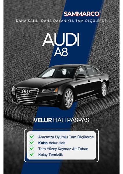 Audi A8 2013 Short Halı Paspas Velur Paspas Kumaş Paspas Oto Paspas fiyatları