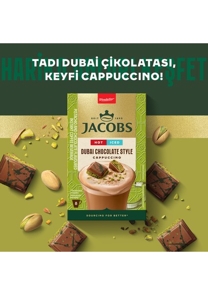 Dubai Çikolatası Aromalı Cappucino Özel Kahve Karışımı 8 x 19,5gr 3'lü Paket fiyatları