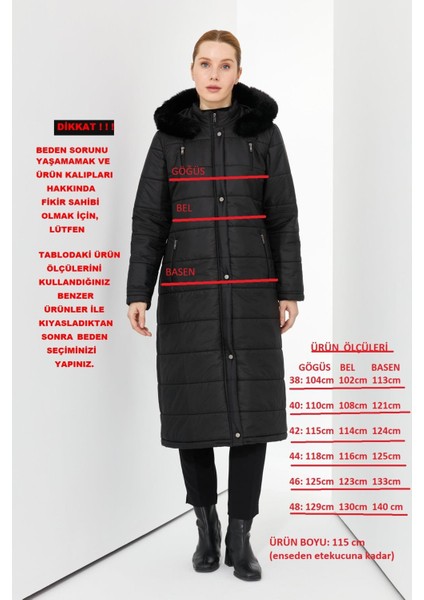 Kadın Kışlık Kaban Şişme Kapitone Kalın Elyaflı 20232 fırsatları